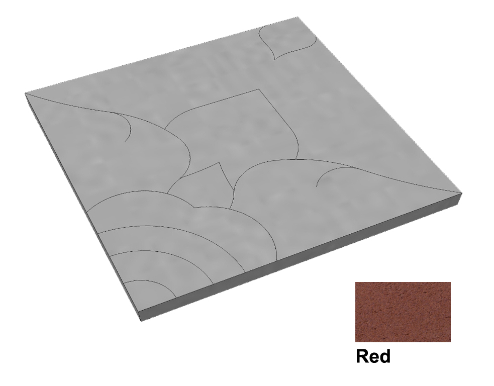 บล็อกปูพื้น เอสซีจี รุ่นศิลาเหลี่ยม ลายไทย-ดาราวดี ขนาด 50x50x6 ซม. สีแดง -  SCG Building Materials