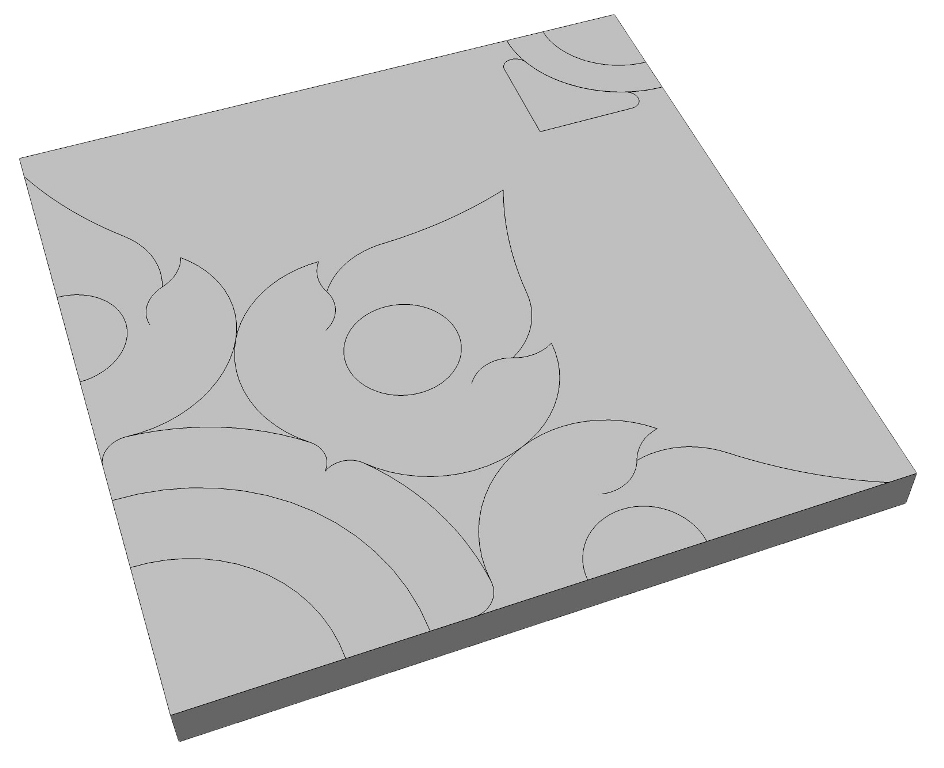 บล็อกปูพื้น เอสซีจี รุ่นศิลาเหลี่ยม ลายไทย-สัตตบงกช ขนาด 50x50x6 ซม. สีเทา