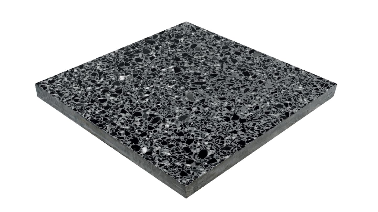 กระเบื้องหินขัดสำเร็จรูป เอสซีจี รุ่น Terrazzo Prompt เบอร์ 8217 สีดำ ขนาด 50x50x3.2 ซม.