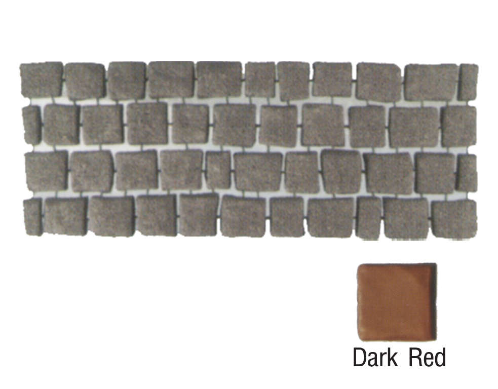 SCG Paving Tile Carpet Stone Series Geometry  Dark Red 38x92x3.5 cm