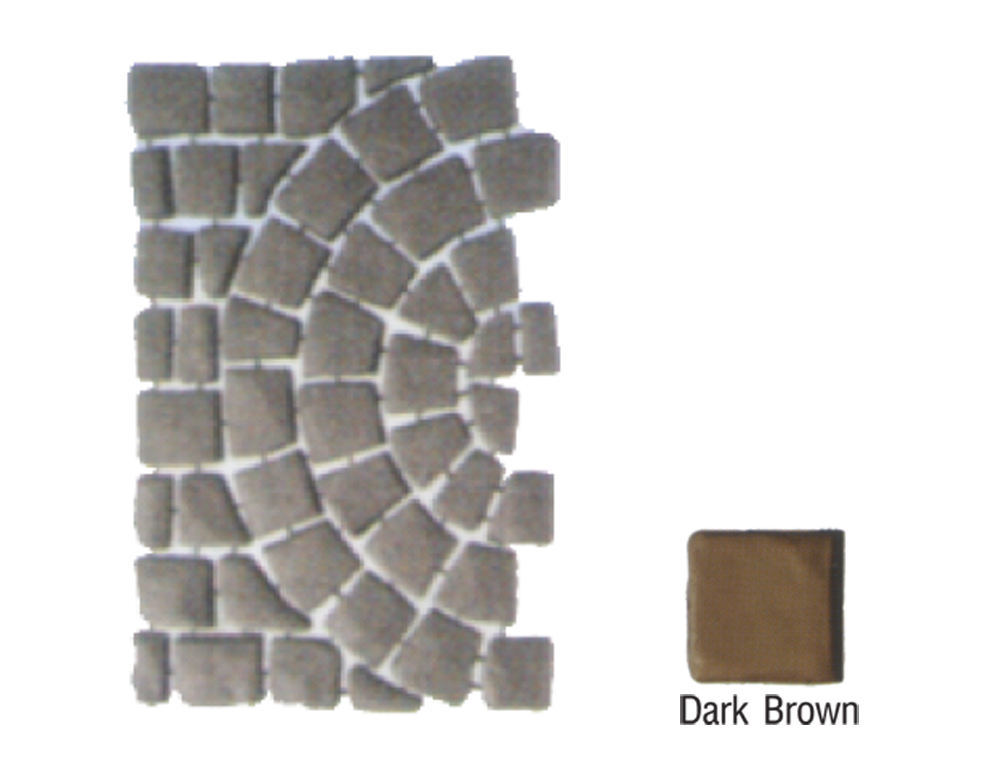 SCG Paving Tile Carpet Stone Series HalfCircle  Dark Brown 52.5x80x3.5 cm