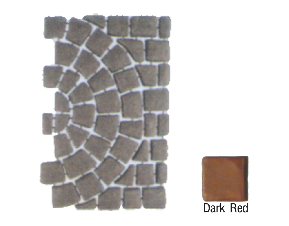 SCG Paving Tile Carpet Stone Series HalfCircle  Shotblast  Dark Red 52.5x80x3.5 cm