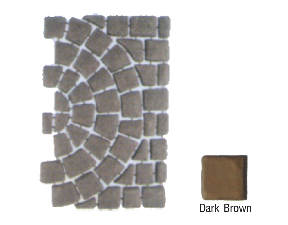 SCG Paving Tile Carpet Stone Series HalfCircle  Shotblast  Dark Brown 52.5x80x3.5 cm