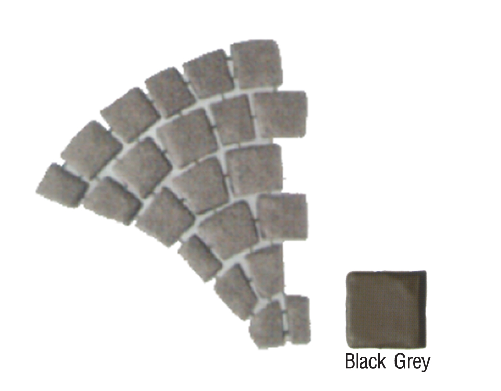SCG Paving Tile Carpet Stone Series FanLeft Black Grey 60.5x56.25x2 cm