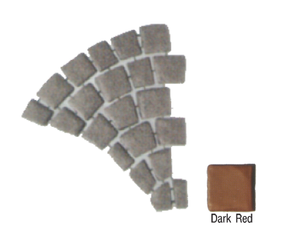 SCG Paving Tile Carpet Stone Series FanLeft  Shotblast  Dark Red 60.5x56.25x3.5 cm