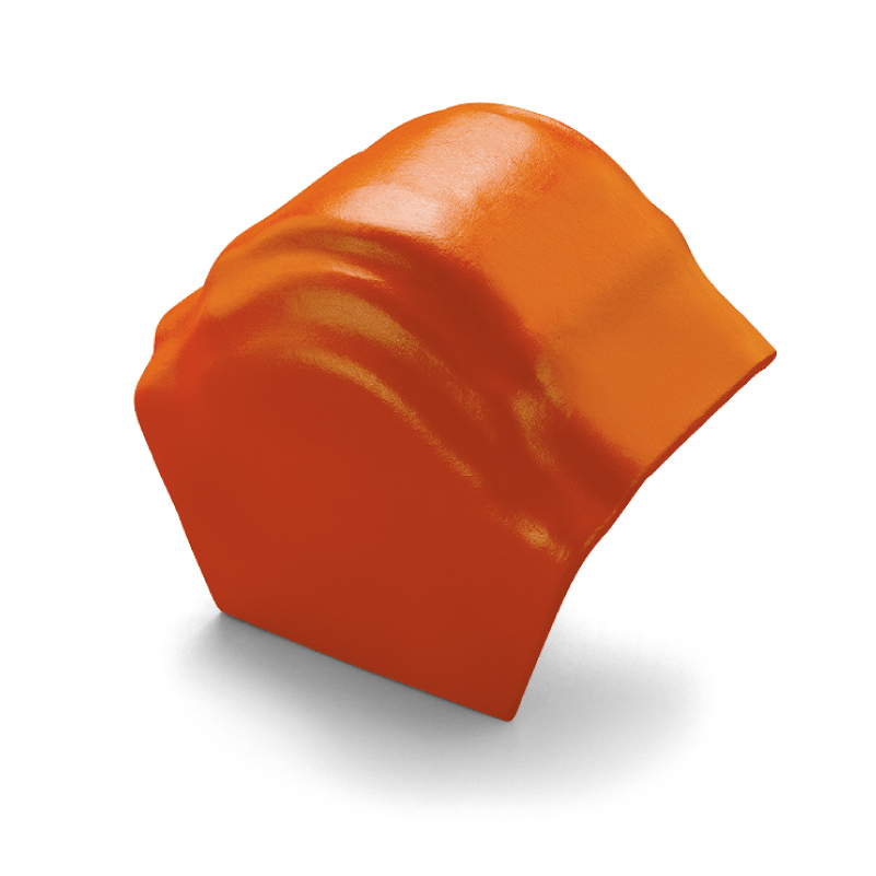 ครอบโค้งปิดปลาย (ระบบครอบ 3 ชิ้น) ไฟเบอร์ซีเมนต์ เอสซีจี รุ่นพรีม่า สีส้มทอประกาย